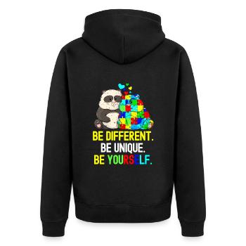 Tshirt autistique Autimus Cadeau Asperger Enfants - Veste à capuche bio Premium Unisexe - noir - Dos - Nico (187cm)