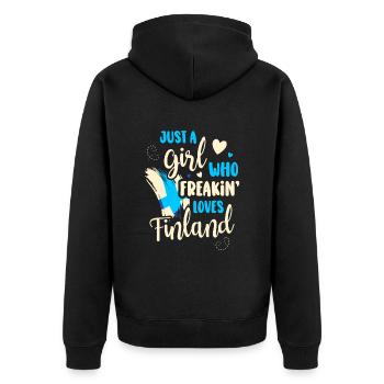 Finlande - Veste à capuche bio Premium Unisexe - noir - Dos - Nico (187cm)