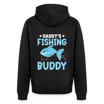 Daddy's Fishing Buddy - Unisex Premium Organic Zip Hoodie - black - Back - Nico (187cm)