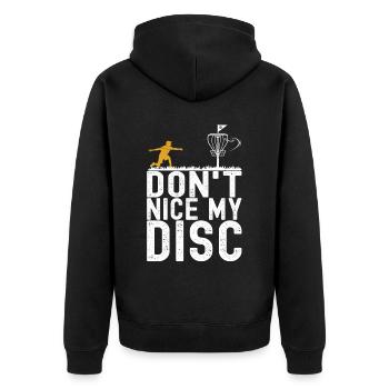 Disc Golf Disc Golfer - Unisex Premium Bio Zip Hoodie - Schwarz - Hinten - Nico (187cm)