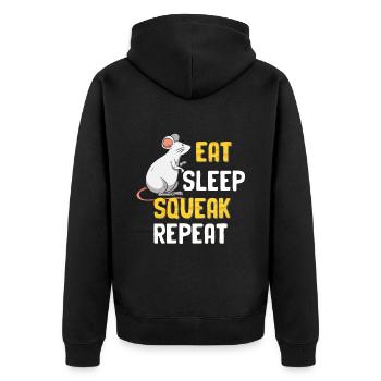 Souris Tshirt Souris Hommes Enfants Femmes - Veste à capuche bio Premium Unisexe - noir - Dos - Nico (187cm)