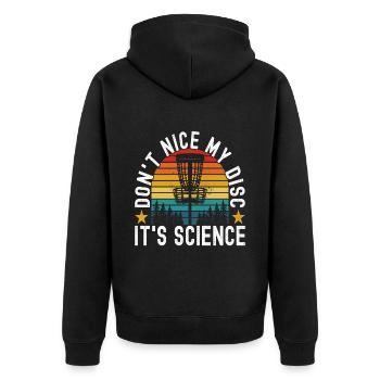 Disc Golf Disc Golfer - Unisex Premium Bio Zip Hoodie - Schwarz - Hinten - Nico (187cm)