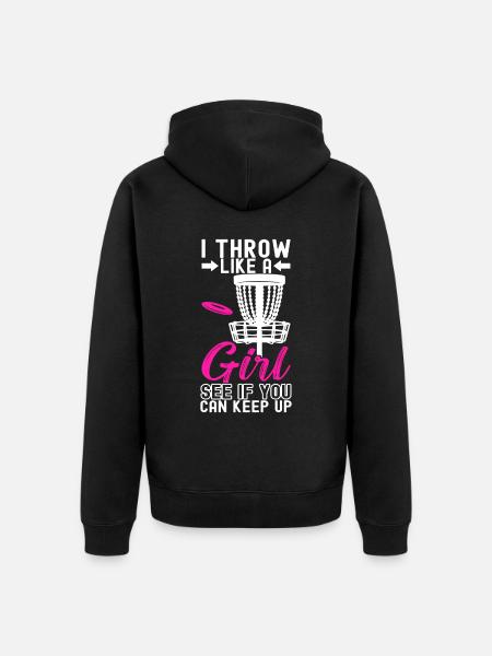 Disc Golf Disc Golfer - Unisex Premium Organic Zip Hoodie - black