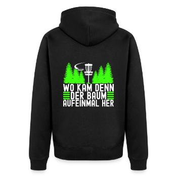 Disc Golf Disc Golfer - Unisex Premium Bio Zip Hoodie - Schwarz - Hinten - Nico (187cm)