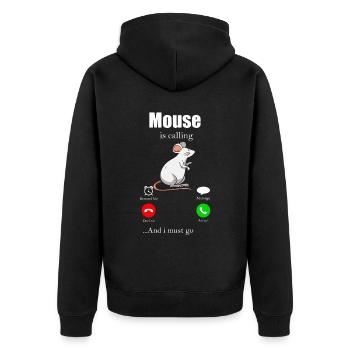 Mouse Gift Mice Kids Men Mouse Advice - Unisex Premium Organic Zip Hoodie - black - Back - Nico (187cm)