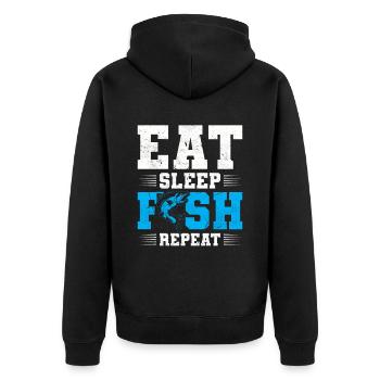 Fishing Angler Fishing Fishing Holiday Gift - Unisex Premium Organic Zip Hoodie - black - Back - Nico (187cm)