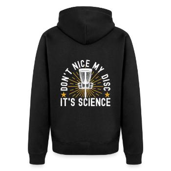 Disc Golf Disc Golfer - Unisex Premium Bio Zip Hoodie - Schwarz - Hinten - Nico (187cm)