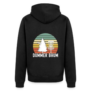 Disc Golf Disc Golfer - Unisex Premium Bio Zip Hoodie - Schwarz - Hinten - Nico (187cm)