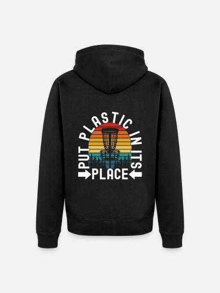 Disc Golf Disc Golfer - Unisex Premium Organic Zip Hoodie - black