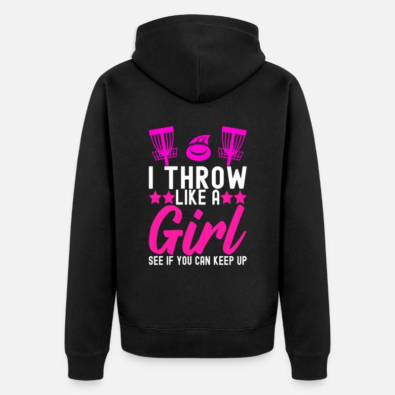 Disc Golf Disc Golfer - Unisex Premium Bio Zip Hoodie - Schwarz