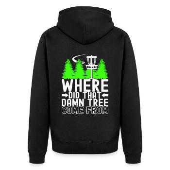 Disc Golf Disc Golfer - Unisex Premium Bio Zip Hoodie - Schwarz - Hinten - Nico (187cm)