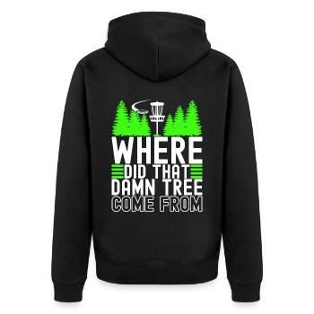 Disc Golf Disc Golfer - Unisex Premium Bio Zip Hoodie - Schwarz - Hinten - Nico (187cm)