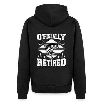 Angeln Fisch Rente Rentner - Unisex Premium Bio Zip Hoodie - Schwarz - Hinten - Nico (187cm)