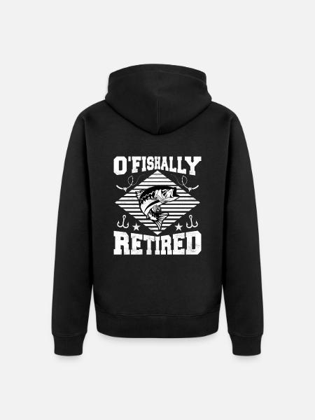 Fishing Fish Pension Pensioners - Unisex Premium Organic Zip Hoodie - black