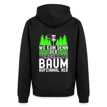 Disc Golf Disc Golfer - Unisex Premium Bio Zip Hoodie - Schwarz - Hinten - Nico (187cm)