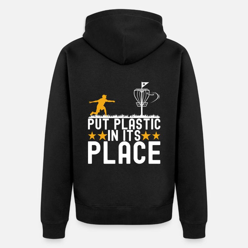Disc Golf Disc Golfer - Unisex Premium Bio Zip Hoodie - Schwarz