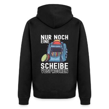 Disc Golf Disc Golfer - Unisex Premium Bio Zip Hoodie - Schwarz - Hinten - Nico (187cm)