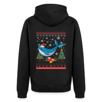 Alaska Geschenk Kinder Herren Damen USA Natur Eis - Unisex Premium Bio Zip Hoodie - Schwarz - Hinten - Nico (187cm)