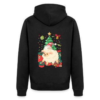 Ugly Christmas Sheep Pattern Tricoté Noël Christ Enfant - Veste à capuche bio Premium Unisexe - noir - Dos - Nico (187cm)