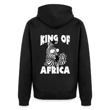 Tshirt zèbre en Afrique Horse Safari - Veste à capuche bio Premium Unisexe - noir - Dos - Nico (187cm)