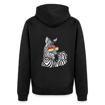 Zebra Gift Noir et Blanc Safari Savannah Steppe - Veste à capuche bio Premium Unisexe - noir - Dos - Nico (187cm)
