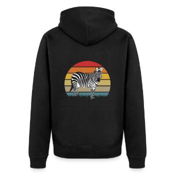 Zebra Africa Horse Hipster Gift Animal Stripe - Veste à capuche bio Premium Unisexe - noir - Dos - Nico (187cm)