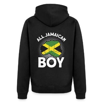 Jamaïque Fierté jamaïcaine Drapeau jamaïcain - Veste à capuche bio Premium Unisexe - noir - Dos - Nico (187cm)