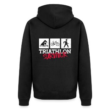 Triathlon Survivor - Entraînement de triathlon - Veste à capuche bio Premium Unisexe - noir - Dos - Nico (187cm)
