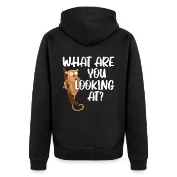 Qu’est-ce que vous regardez à Big Eyes Animal Tarsier - Veste à capuche bio Premium Unisexe - noir - Dos - Nico (187cm)