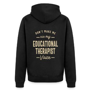 Thérapeute éducatif Emploi Profession Anniversaire - Veste à capuche bio Premium Unisexe - noir - Dos - Nico (187cm)