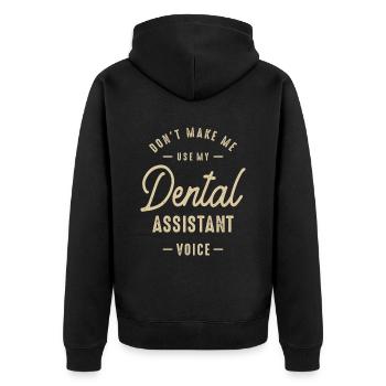 Assistant dentaire Emploi Profession Travailleur d’anniversaire - Veste à capuche bio Premium Unisexe - noir - Dos - Nico (187cm)