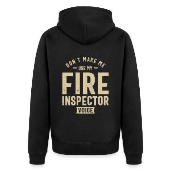 Fire Inspector Job Occupation Birthday Worker - Unisex Premium Organic Zip Hoodie - black - Back - Nico (187cm)