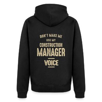 Construction Manager Job Occupation Birthday Worke - Unisex Premium Organic Zip Hoodie - black - Back - Nico (187cm)