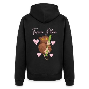 Tarsier Maman Grands Yeux Arbres Forêt Amoureux des Animaux - Veste à capuche bio Premium Unisexe - noir - Dos - Nico (187cm)