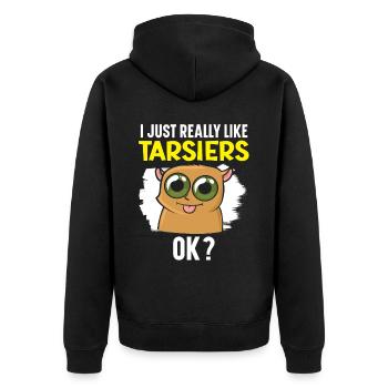 J’aime vraiment Tarsiers Ok Wildlife Animal - Veste à capuche bio Premium Unisexe - noir - Dos - Nico (187cm)