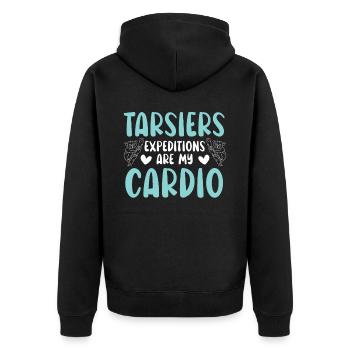 Les expéditions Tarsiers sont mon animal cardio animalier - Veste à capuche bio Premium Unisexe - noir - Dos - Nico (187cm)