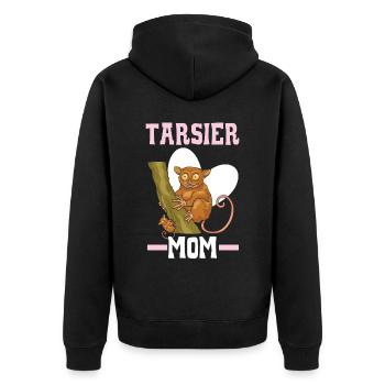 Tarsier Maman Grands Yeux Arbres Forêt Amoureux des Animaux - Veste à capuche bio Premium Unisexe - noir - Dos - Nico (187cm)