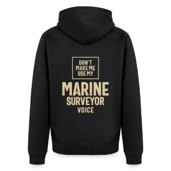 Marine Surveyor Job Occupation Birthday Worker - Unisex Premium Organic Zip Hoodie - black - Back - Nico (187cm)