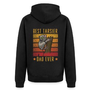 Bester Tarsier Dad jemals Big Eyes Trees Tierliebhaber - Unisex Premium Bio Zip Hoodie - Schwarz - Hinten - Nico (187cm)