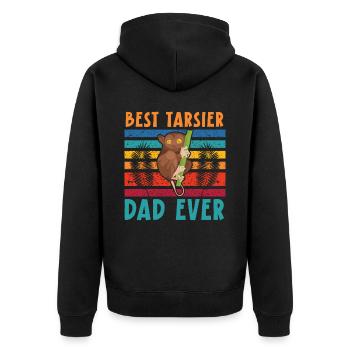 Bester Tarsier Dad jemals Big Eyes Trees Tierliebhaber - Unisex Premium Bio Zip Hoodie - Schwarz - Hinten - Nico (187cm)