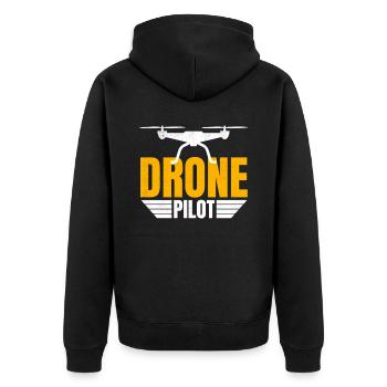 Drone Drone Pilot Drone Operator Quadcopter - Unisex Premium Organic Zip Hoodie - black - Back - Nico (187cm)