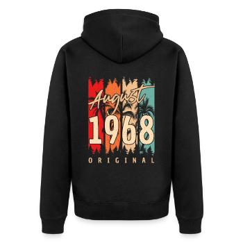 August 1968 Vintage - Unisex Premium Organic Zip Hoodie - black - Back - Nico (187cm)