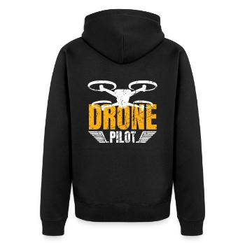 Drone Drone Pilote Drone Opérateur Quadcopter - Veste à capuche bio Premium Unisexe - noir - Dos - Nico (187cm)