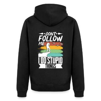 Photography Camera Lens Retro - Unisex Premium Bio Zip Hoodie - Schwarz - Hinten - Nico (187cm)