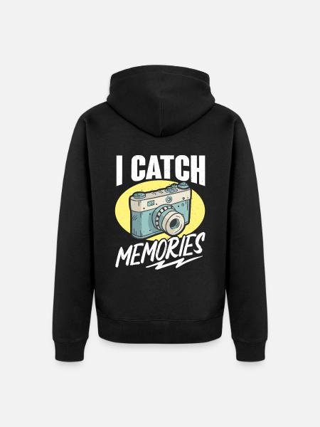 Photography Camera Lens Retro - Unisex Premium Bio Zip Hoodie - Schwarz