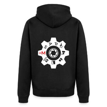 Photography Camera Lens Focus Lens - Unisex Premium Bio Zip Hoodie - Schwarz - Hinten - Nico (187cm)