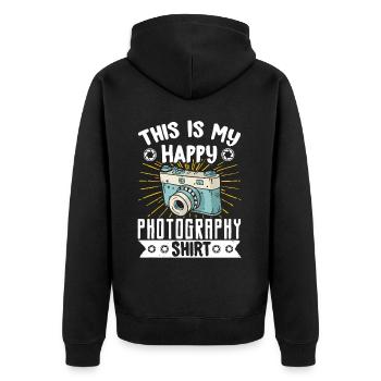 Photography Camera Lens Retro This - Unisex Premium Bio Zip Hoodie - Schwarz - Hinten - Nico (187cm)