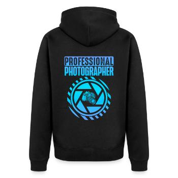 Photography Camera Lens - Unisex Premium Bio Zip Hoodie - Schwarz - Hinten - Nico (187cm)