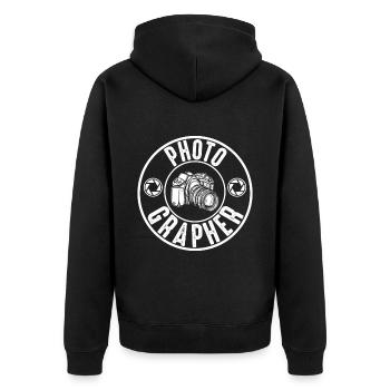 Photography Camera Lens - Unisex Premium Bio Zip Hoodie - Schwarz - Hinten - Nico (187cm)