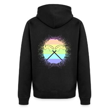 Hobby Horse Steckenpferd Hobbyhorse - Unisex Premium Organic Zip Hoodie - black - Back - Nico (187cm)